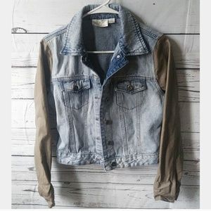 RD Style Vegan Leather Jean Jacket Medium